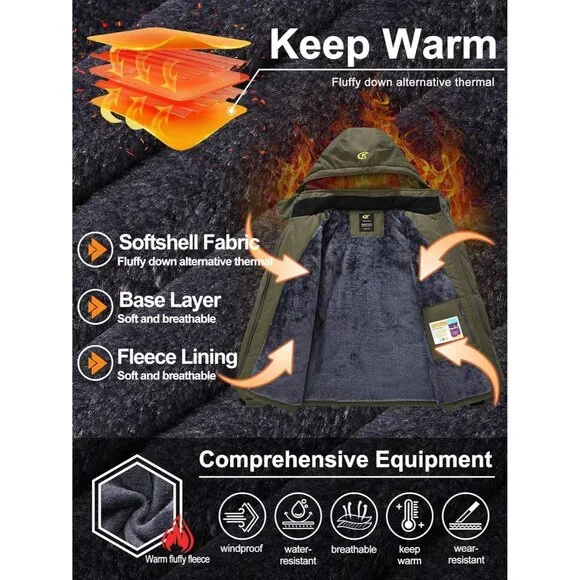 Mens Waterproof Ski Snowboard Jacket Winter Windproof Snow Coat
